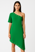 Vestido asimétrico ojetes
