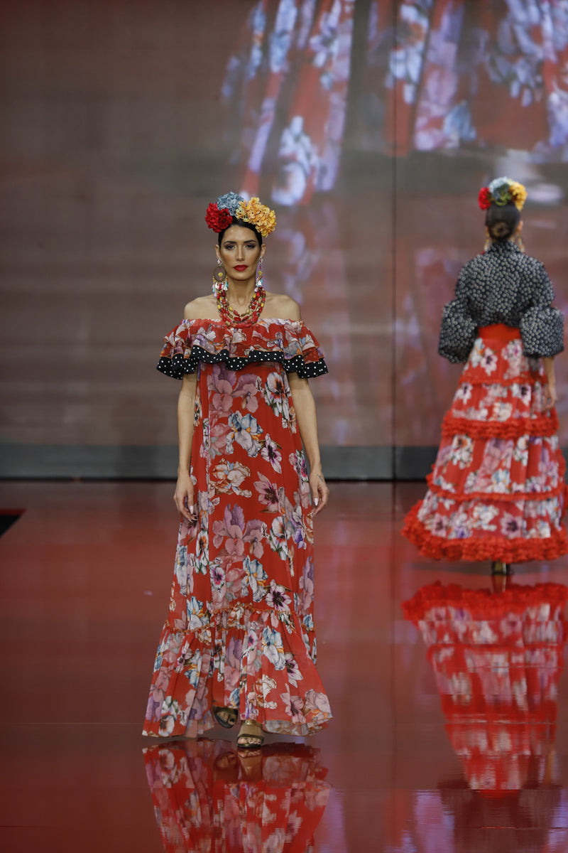 Vestido de gasa de la colección Juanita presentada en SIMOF de la firma Sergy & Tapiju confeccionada y diseñada en su taller en Córdoba.