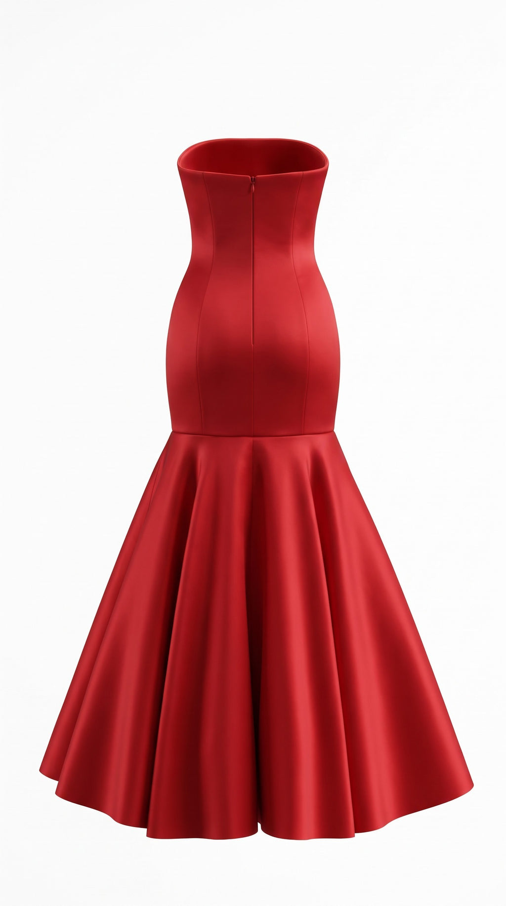 Vestido rojo en tafetán, de la firma Sergy & Tapiju confecciónado en su atelier en Córdoba.